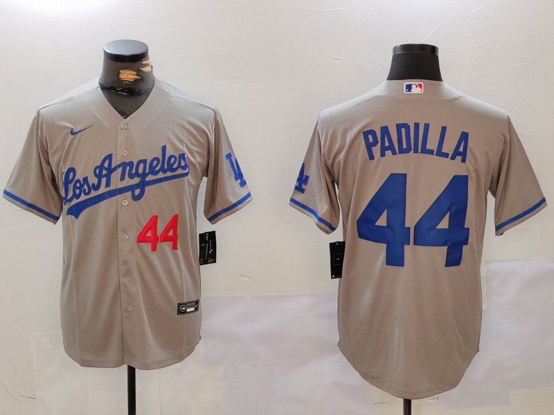 Men's Los Angeles Dodgers Vicente Padilla #44 Gray Alternate Jersey